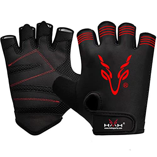 Gewichtheffen handschoenen ademend met gewatteerde anti-slip palmbescherming vingerloze gymhandschoenen voor training, bodybuilding fitness, workout en powerlifting (XL)