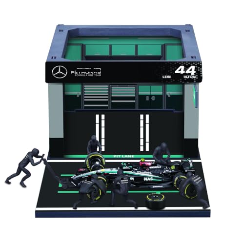 Modelo de coche de aleación 1:43 con figuras de equipo pit miniatura 7