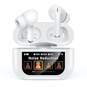 Wireless Earbuds, Bluetooth 5.4 Ear Buds with Multifunctional Touch Screen, ANC/ENC Noise Cancelling Headphones with 48H Playtime, Bass Stereo Sound, for Laptop, Android/iOS, Pad