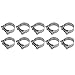 10Pcs Hose Clamp 201 Stainless Steel Reinforced Full Core Galvanized Pipe Clamps for Automotive Industrial Fuel Line Clamp Assortment Kit (36-39mm)