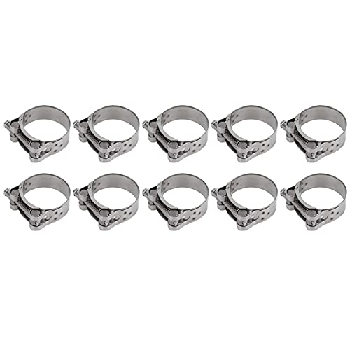 Hose Clamps Assortment Kit, 10Pcs Hose Clamp, 201 Stainless Steel Adjustable Pipe Tube Clamps, Reinforced Full Core Appearance, Strap Clamps (40-43mm)