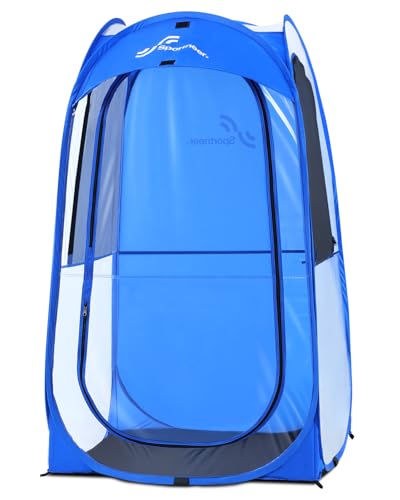 Sportneer Pop Up Sports Tent with 3-Side Clear TPU, All-Weather Warm Shelter for Outdoor Games, Instant Setup, Portable Bubble Pod, L/XL Sizes for Spectators, Parents & Kids