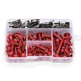 Dieses Motorradverkleidungsschrauben-Kit enthält Schrauben, Unterlegscheiben, Muttern, Halteclips und Schnellclips, die für die Installation von Verkleidungsteilen erforderlich sind.