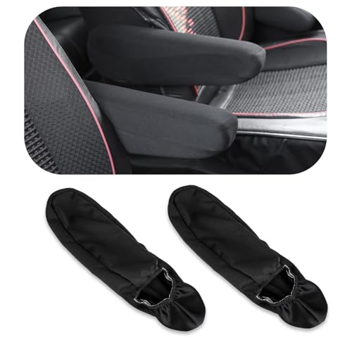 LACHT 2 Pezzi Copribraccioli Per Auto – Elastici, Universali, In Tessuto Lavabile E Antimacchia Per Auto, SUV, Camion E Furgoni (Nero)