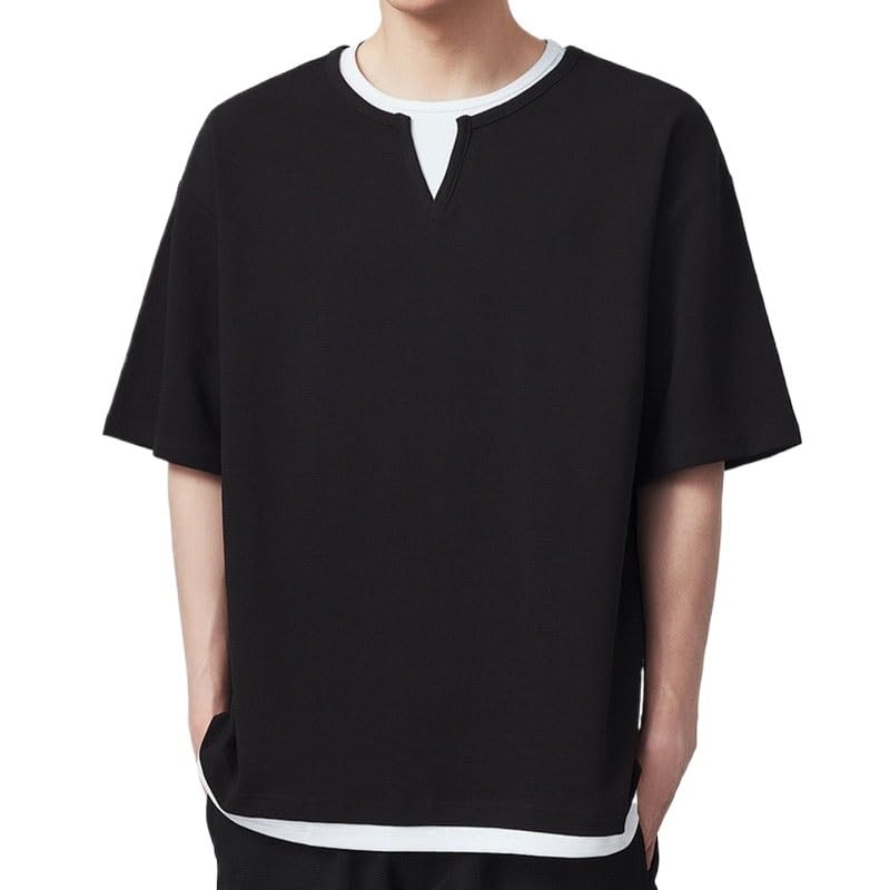 T-shirt col rond homme en pur coton respirant pour les activites exterieures