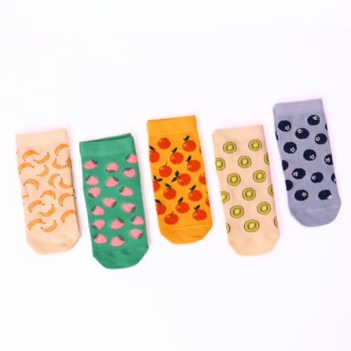 Image of THELA GAADI Printed Kids Socks | Ankle Length Pure Cotton Socks for Kids Boys and Girls | Breathable, Odourless, Cute | Pack of 5