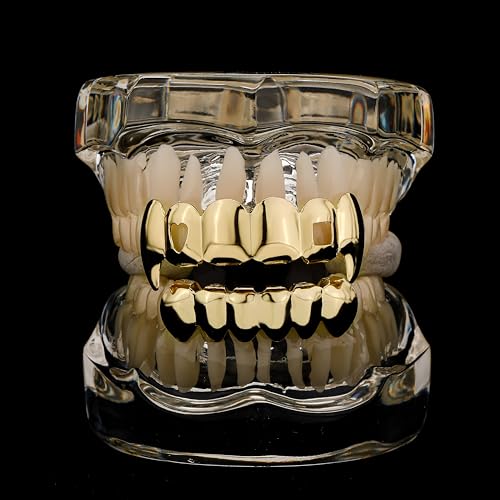 Grills para dientes, grillz dorados 18k para mujer y hombre miniatura 3