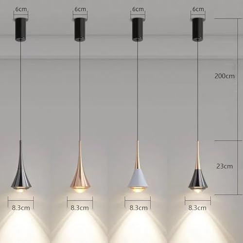 Suspension LED or réglable 200cm dimmable avec interrupteur tactile