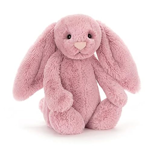Jellycat Bashful Pink Tulip Bunny Stuffed Animal, Medium, 12 inches