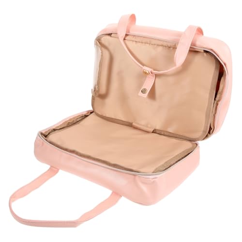 ノーブランド品 防水レザー製トイレタリーバッグ 大容量 持ち手 吊り下げ対応 旅行用化粧ポーチ コスメ収納 多機能携帯ポーチ レディース対応