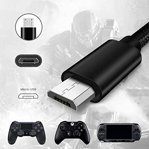 Image of Dual Shock Charging Cord Lead for Sony PlayStation 4 / PS4 / PS4 Slim /Pro /Xbox One /One S /One X Controllers -(Black)