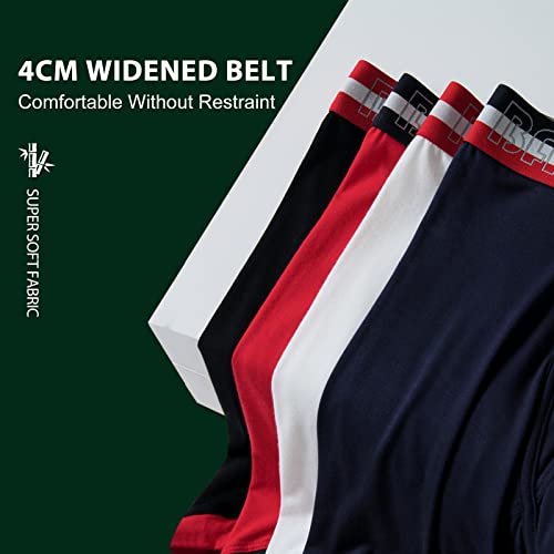 Bamboo Cool Man Underwear No-Ride-Up Men's Boxer Briefs Anti-Chafing Bamboo Viscose Trunks Moisture-Wicking Boxers 4 Pack #TOP23