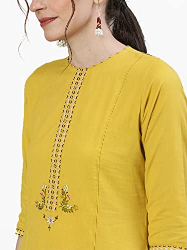 Image of ishin Women's Rayon Burgundy Embellished A-Line Kurta set With Skirt
