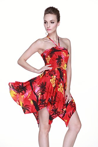 Gypsy Dress Hawaiian Dress Luau Dress Fairy Dress In Red Sunset #TOP3