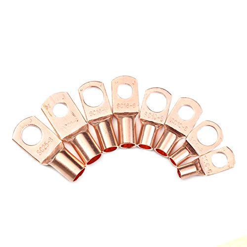 60pcs/Set SC6-25 Open Barrel Copper Lug Ring Battery Wire Connector Cable Crimp Terminal Kit