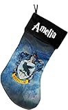 Kurt Adler Personalized Officially Licensed Harry Potter Hogwarts School Witchcraft Wizardry School House Ravenclaw Crest Hanging Christmas Stocking - 18 Inches