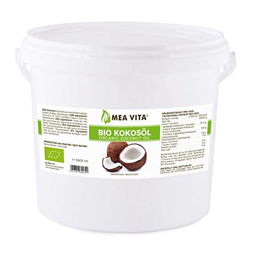 MeaVita Bio kokosolie, smaakneutraal (gedesodoriseerd), per stuk verpakt (1 x 5000 ml)