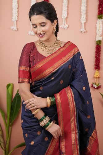 Image of SGF11 Women's Kanjivaram Pure Soft Silk Saree With Unstitched Blouse Piece