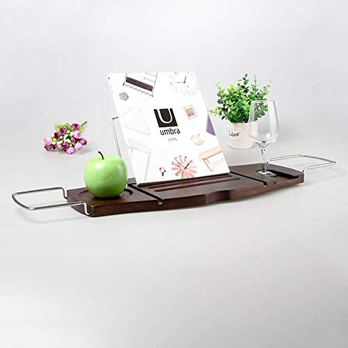 Bandeja de baño de madera extensible MU con soporte para tablet y móvil