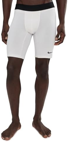 Nike Pro Men's Dri-FIT Fitness Long Shorts (9" Inseam) (White/Black, FB7963-100)