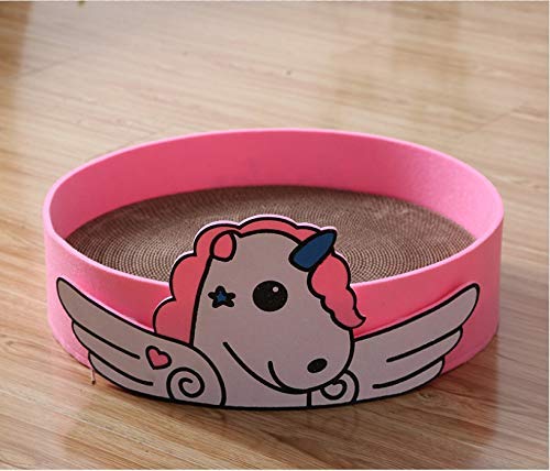 Royale Dog Cartoon Felt Cloth Castle Pet Nest Cat Scratch Board Corrugated Paper Cat Toy (Unicorn)