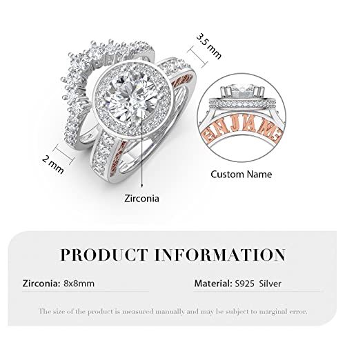 Personalized Initials Silver Wedding Rings For Women One In Two Sets Mossinate Rings Eternity Ring Engagement Rings (Style 1) #TOP1