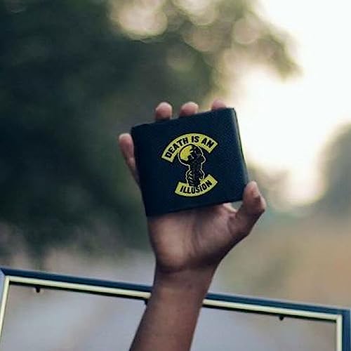 Image of SUPERVEK Memento Mori Stoic Paper Wallet - Vegan Thin Tear & Water-Resistant Slim Wallet for men - Mens Credit Card Holder Small Wallet, Cool Skull Print Bifold Wallets for Men - RFID