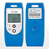 Registrador de Datos de Temperatura USB 32000 Puntos Software para Mac/Window Export PDF/Excel Informe para Frío Cadena Almacenes Nevera Invernadero (TE-02)