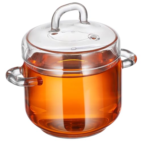 PEPLAYTAL Estofado de Vidrio Doble Asa Resistente Altas Sopa y Cocción Vapor Capacidad de Cocina