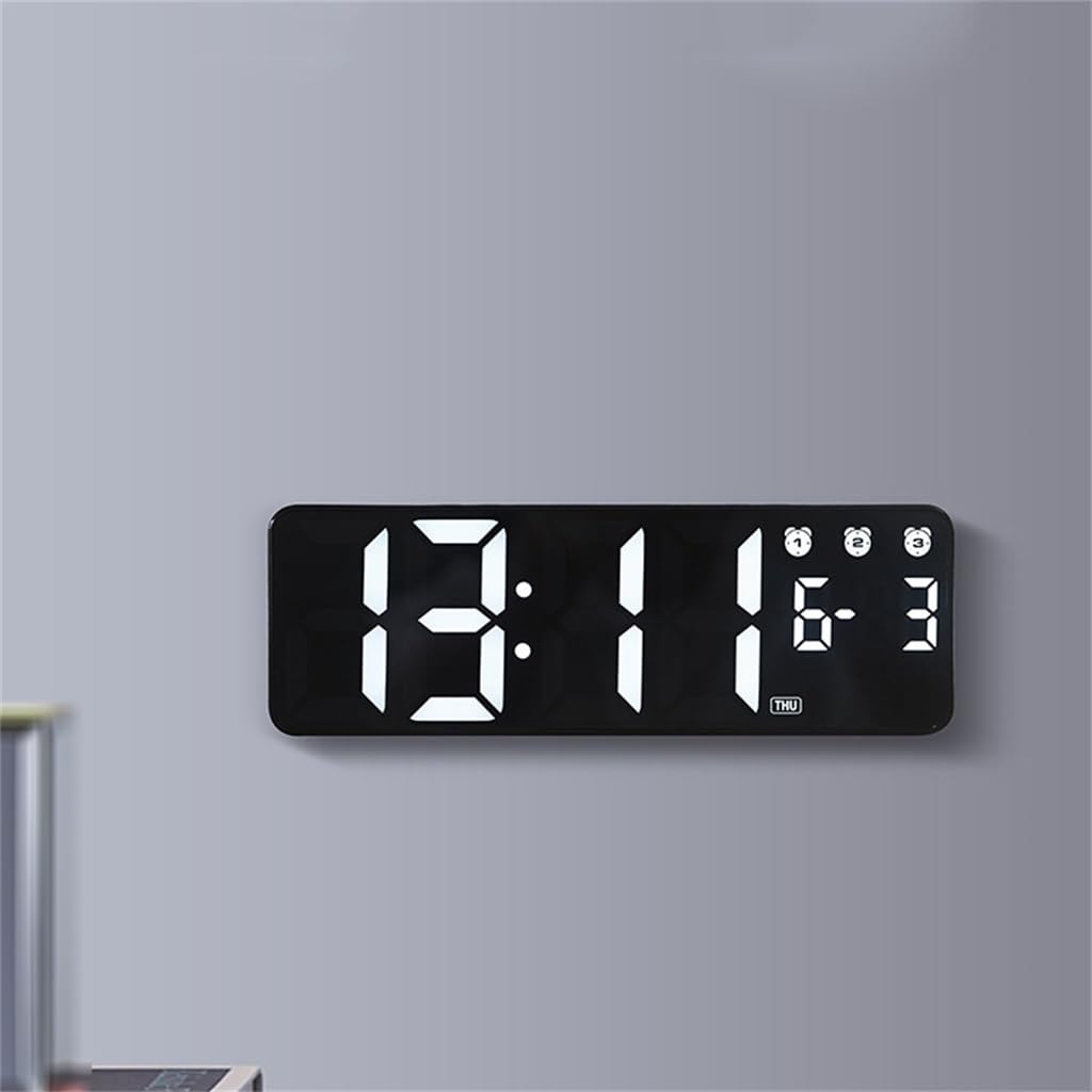 Reloj Digital con Pantalla Grande, Despertador Electrónico, De Pared Salón Luminoso