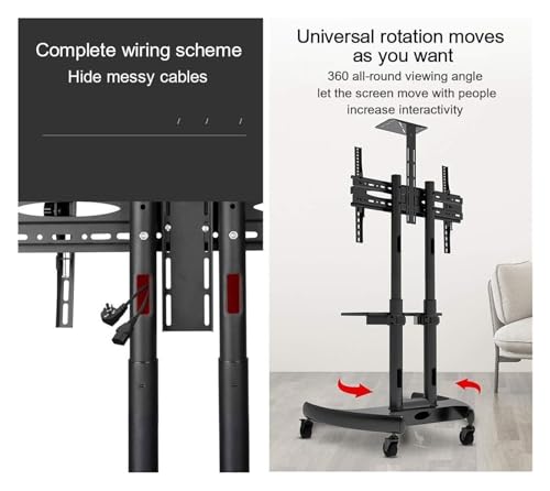 Soporte móvil para TV con ruedas, base universal miniatura 6