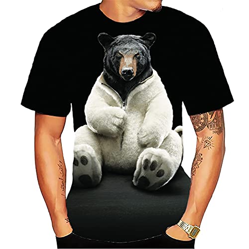 DUODUO Mens Graphic Tees-3D Print Bear T Shirts for Men (Bear T Shirt, XX-Large)
