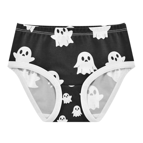 Girls Underwear, Halloween Spooky Black Toddler Panties, Girls Underwear Cotton, 2T–8 Years