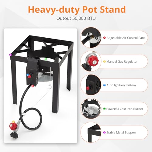 30 Qt Turkey & 10 Qt Fish Fryer Boiler Steamer Set, Aluminum Turkey Deep Fryer Pot, 38, 000 BTU Outdoor Propane Stove Burner Stand for 20 Lbs Turkey, Thermometer, Turkey Rack & Lifting Hook