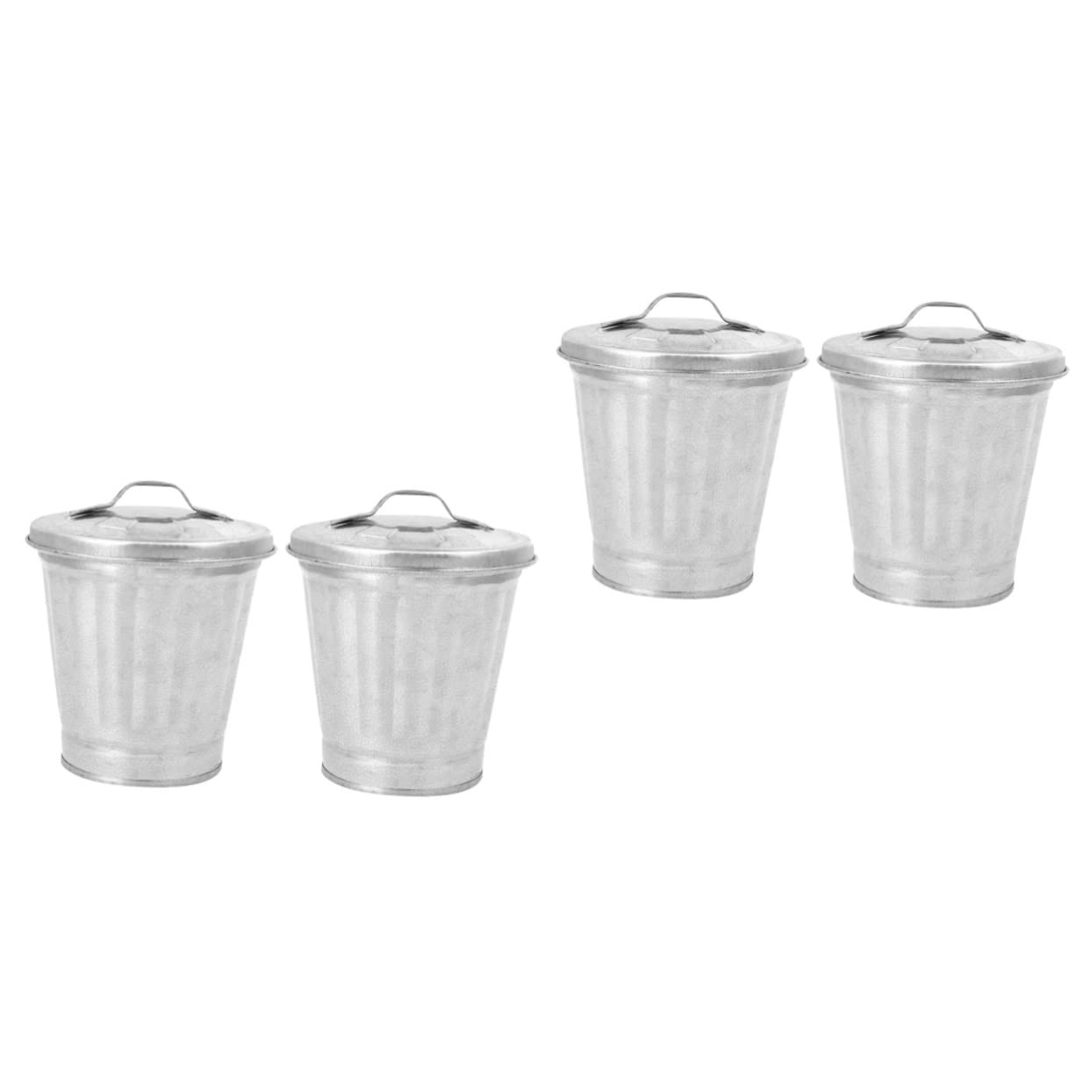 TINEASUR 4pcs Desktop Trash Can Lid Cute Multipurpose Container for Flowers Office and Home Decor for Indoor Plants and
