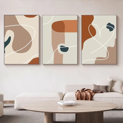 Toile affiche ou impression moderne minimaliste 3 pièces sans cadre