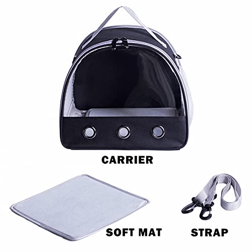 Guinea Pig Carrier Backpack, Clear Bubble Window Backpack for Guinea Pig, Bunny Rat Bird (Black, Carrier) by LAIRIES - Image 3