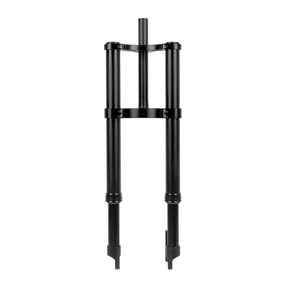 WIQUYBML 20" Electric/snow Bike Spring Shock Front Fork Double Shoulder Inverted 4.0 Tire Fat Travel 120mm 1-1/8" QR Disc Brake Magnesium +Aluminum Alloy Black