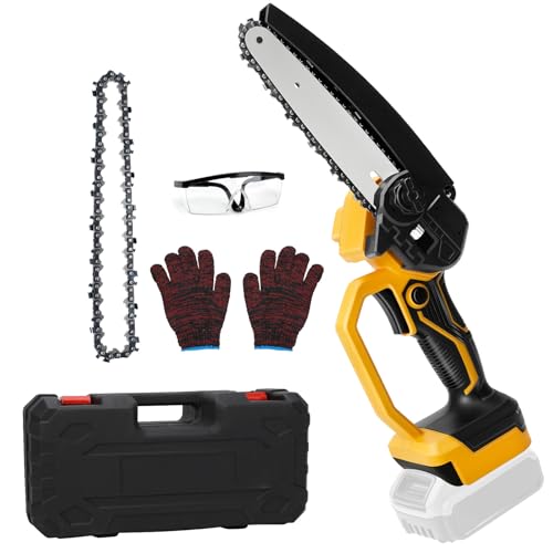 Mini Chainsaw Cordless 6 Inch for Dewalt 18V 20V Max Battery, Brushless Handheld Electric Chainsaw with Chain for Wood Cutting Tree Trimming (No Battery)
