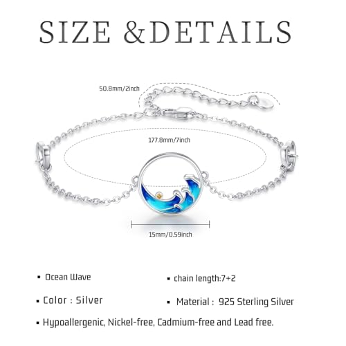 Image of Dragonfly Bracelet 925 Sterling Silver Butterfly Bracelet Adjustable Celtic Moon Bracelet Irish Celtic Jewelry Gifts for Women