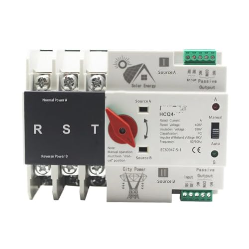 Onduleur photovoltaïque ATS commutateur conversion automatique double puissance rail DIN