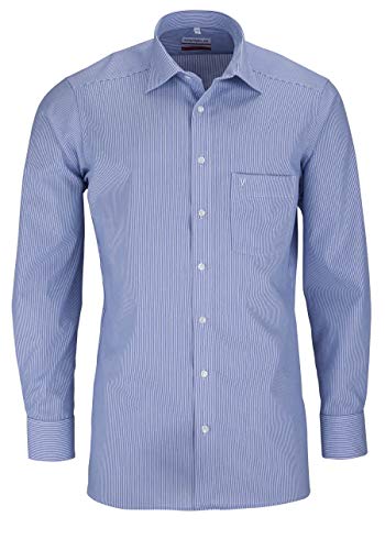 Marvelis - Camisa casual - Rayas - Clásico - Manga Larga - para hombre azul 41