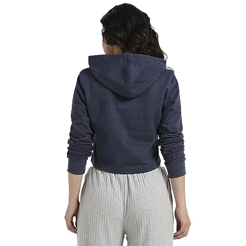 Image of PINACOLADA Women's Typographic Print Hoodie with Ribbed Hem for Casual Wear | Pull On Closure | Hooded Neck | Long Sleeve | Cotton Sweatshirt Crafted with Comfort Fit for Everyday Wear
