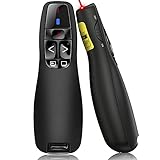 Presentation Cicker Wireless Presenter Remote rf 2.4Ghz PowerPointer Clicker with Laser Pointer, USB Presentation Pointer with Red Laser for Cats, Slide Advancer and Clicker Pointer for laptop,Macbook