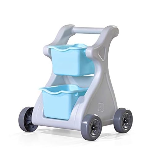 Step2 Modern Mart Shopping Cart | Kids Pretend Play Grocery Cart | Removable Baskets |Blue