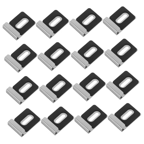 LALAFINA 16 セット重型鏡用マウントブラケット 広溝対応ミラークリップ ネジ付 頑丈な壁掛けガラスクランプ 浴室 商業スペース用鏡固定具