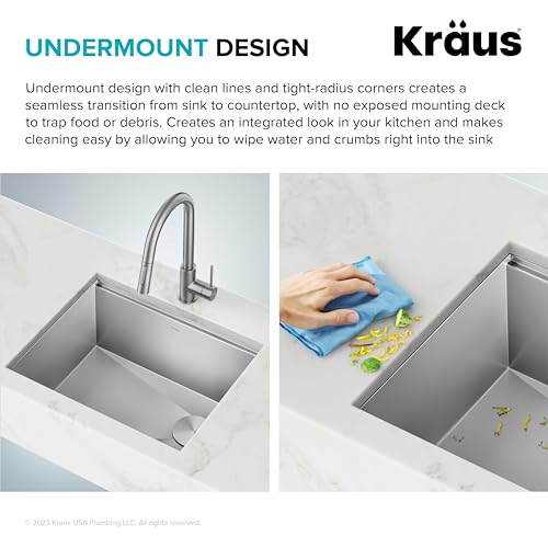 KRAUS Stainless Steel 17 in 16 Gauge Undermount Bar Sink KWU111-17 - image 8