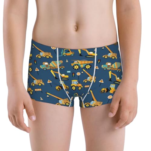 Boys' Cotton Boxer Brief Soft Underwear-Modern Excavator