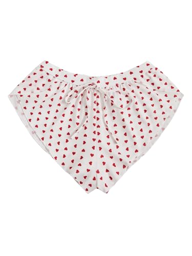 Image of MakeMeChic Women's Pajama Bottoms Floral Print Tie Front Micro Short Side Slit Summer Lounge Shorts