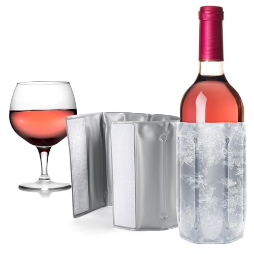 Wenrescry enfriadores de botellas para viajes, con cierre rápido, enfriador de vino para cerveza, vino, champán, enfriador de botellas de gel, funda para congelador para vodka, tequila y refrescos
